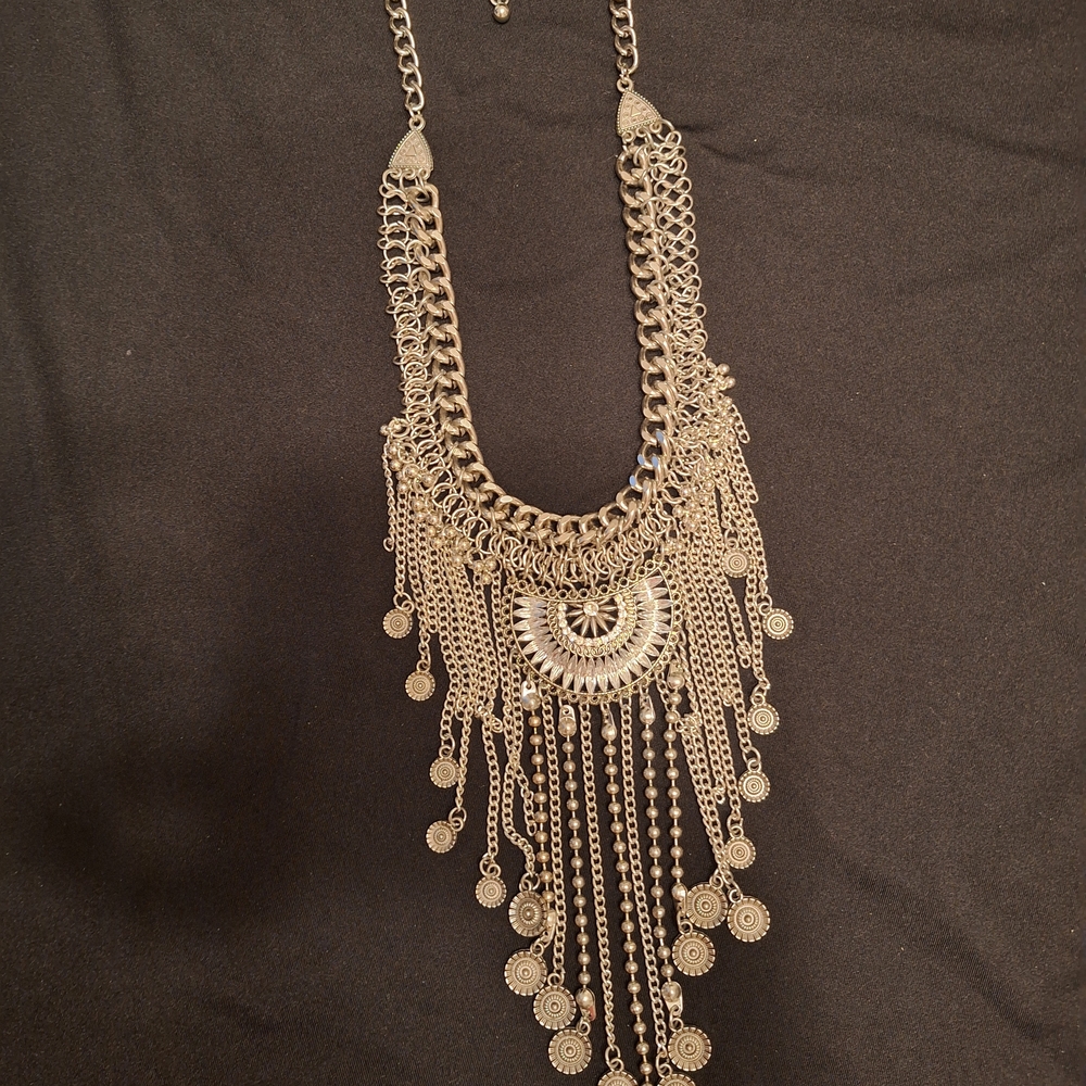 Elegant Cleopatra Style Statement Bib Necklace. Very Heavy